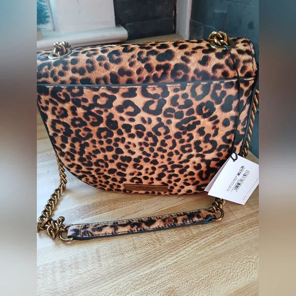 Kurt Geiger NWT "The Chelsea" Leopard Pony Hair Shoulder Bag With Dustbag - Picture 6 of 13